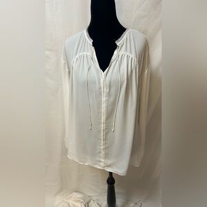 Simply Vera Vera Wang Cream Blouse with Tie Neck